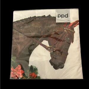 PPD Germany Gunner Horse Equestrian Lot of 40 Beverage Napkins Christmas